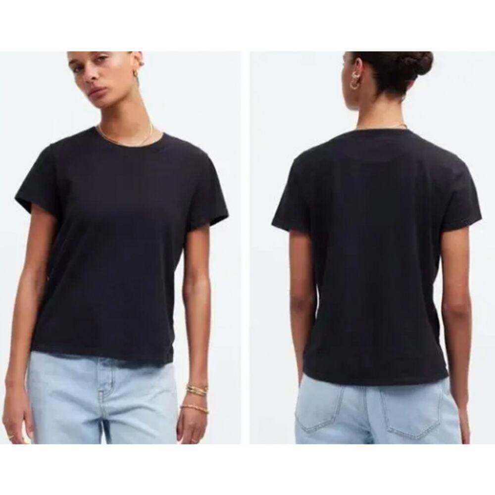 NWT Madewell Premium Standard 01. The Shrunken Tee Black Charcoal Size XXS